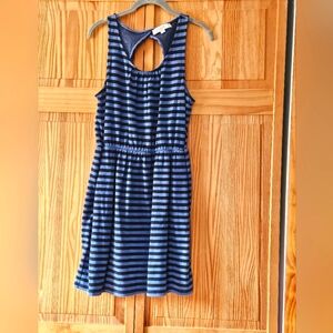 The loft black and blue stripped dress